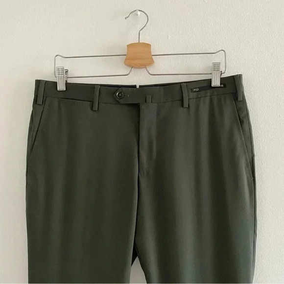 PT01 Slim Fit Trousers Green Sz 48/Medium - Picture 2 of 12